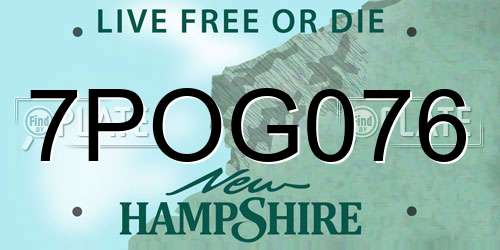 7POG076 New Hampshire License Plate