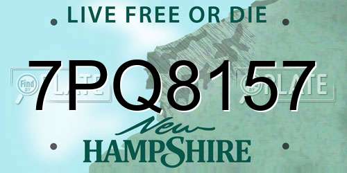 7PQ8157 New Hampshire License Plate