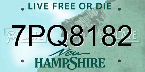7PQ8182 New Hampshire License Plate