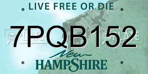7PQB152 New Hampshire License Plate