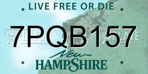 7PQB157 New Hampshire License Plate