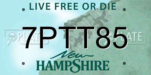 7PTT85 New Hampshire License Plate
