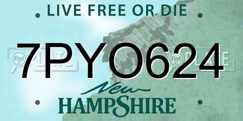 7PYO624 New Hampshire License Plate