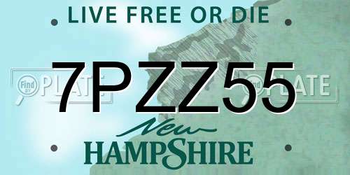 7PZZ55 New Hampshire License Plate