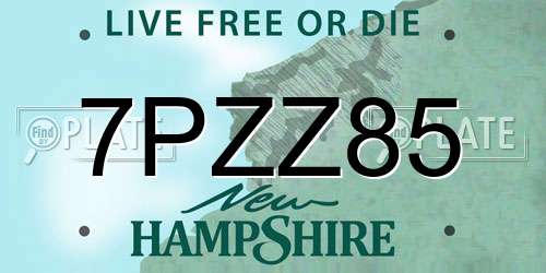 7PZZ85 New Hampshire License Plate