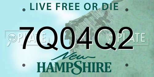 7Q04Q2 New Hampshire License Plate