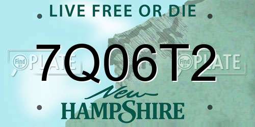 7Q06T2 New Hampshire License Plate