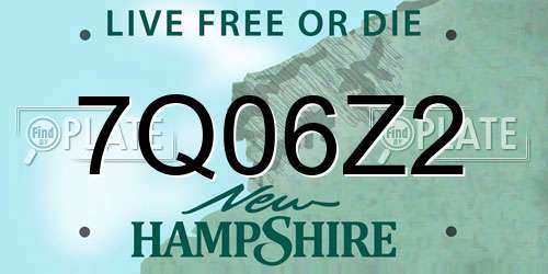 7Q06Z2 New Hampshire License Plate
