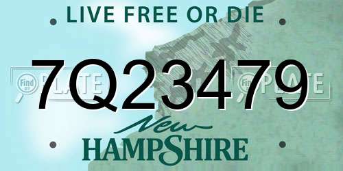 7Q23479 New Hampshire License Plate