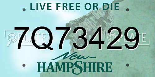 7Q73429 New Hampshire License Plate