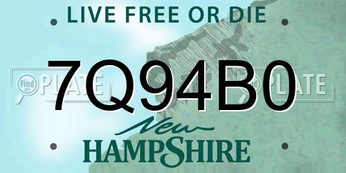 7Q94B0 New Hampshire License Plate