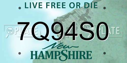 7Q94S0 New Hampshire License Plate