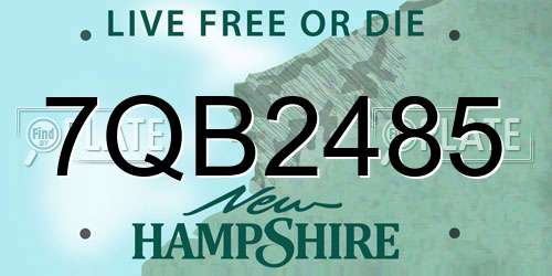 7QB2485 New Hampshire License Plate