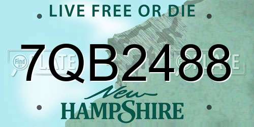 7QB2488 New Hampshire License Plate