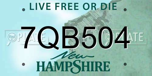 7QB504 New Hampshire License Plate