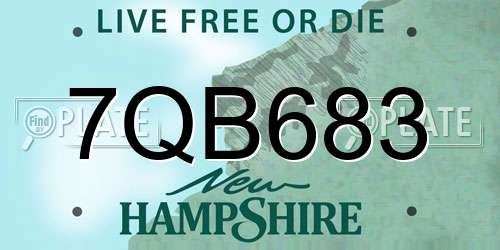 7QB683 New Hampshire License Plate