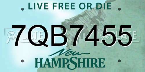 7QB7455 New Hampshire License Plate