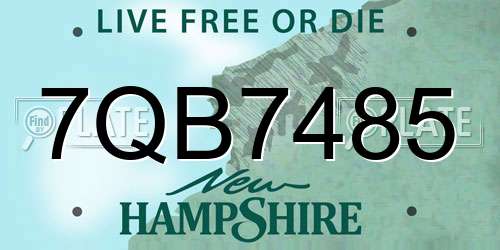7QB7485 New Hampshire License Plate