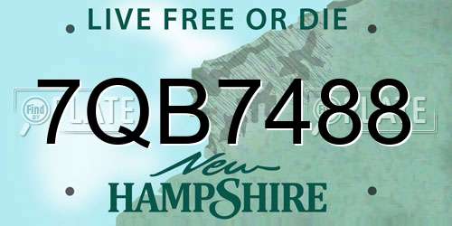 7QB7488 New Hampshire License Plate