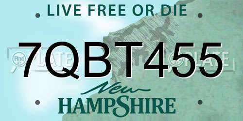 7QBT455 New Hampshire License Plate