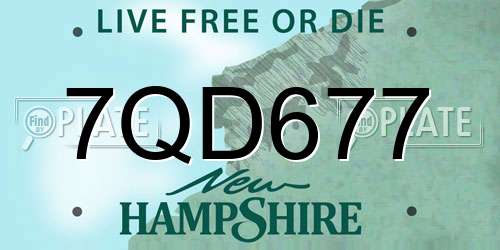 7QD677 New Hampshire License Plate