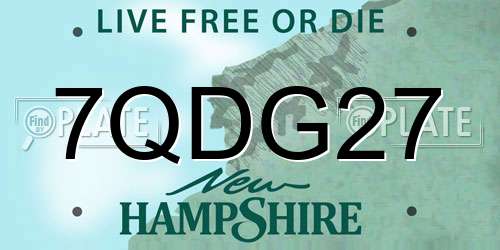 7QDG27 New Hampshire License Plate