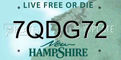 7QDG72 New Hampshire License Plate