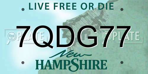 7QDG77 New Hampshire License Plate