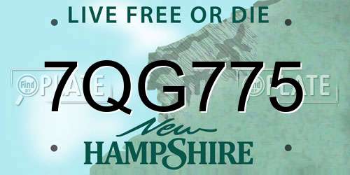 7QG775 New Hampshire License Plate