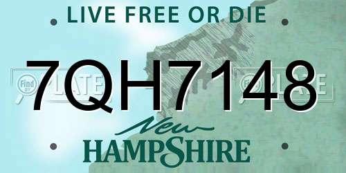 7QH7148 New Hampshire License Plate