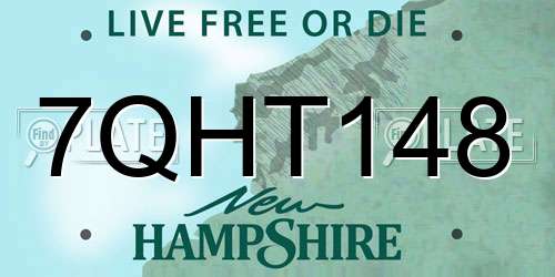 7QHT148 New Hampshire License Plate