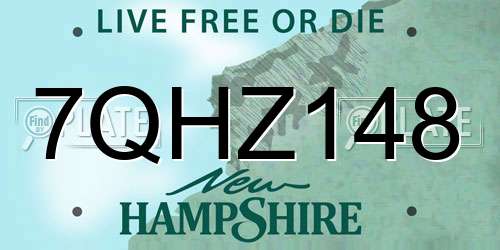 7QHZ148 New Hampshire License Plate