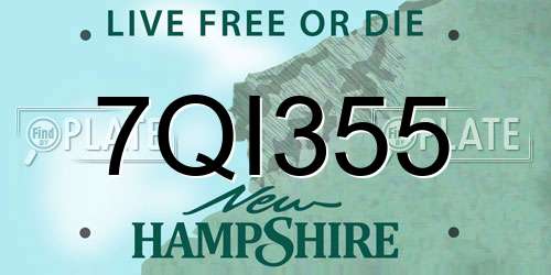7QI355 New Hampshire License Plate