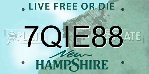 7QIE88 New Hampshire License Plate