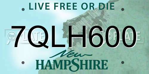 7QLH600 New Hampshire License Plate
