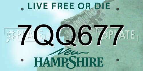 7QQ677 New Hampshire License Plate
