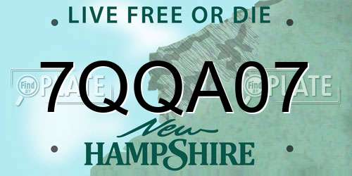 7QQA07 New Hampshire License Plate