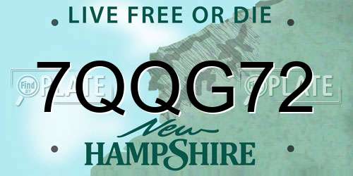 7QQG72 New Hampshire License Plate