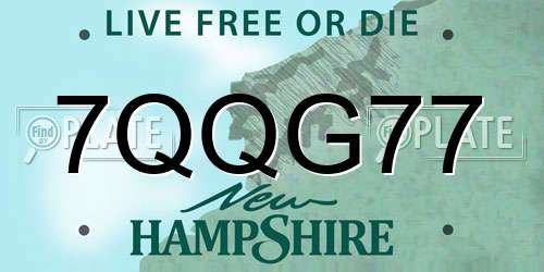 7QQG77 New Hampshire License Plate