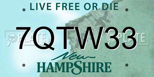 7QTW33 New Hampshire License Plate