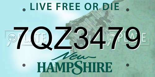 7QZ3479 New Hampshire License Plate