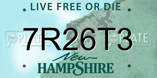 7R26T3 New Hampshire License Plate