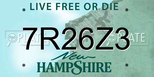 7R26Z3 New Hampshire License Plate