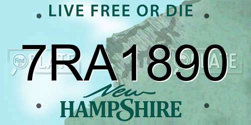 7RA1890 New Hampshire License Plate