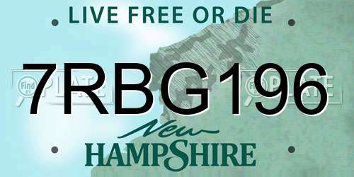 7RBG196 New Hampshire License Plate