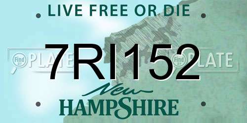 7RI152 New Hampshire License Plate