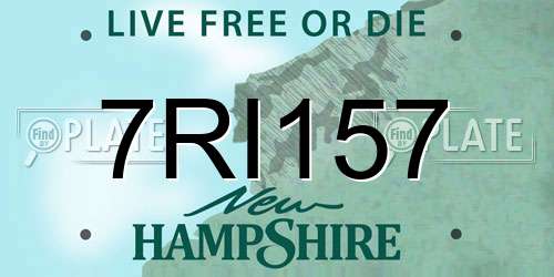 7RI157 New Hampshire License Plate