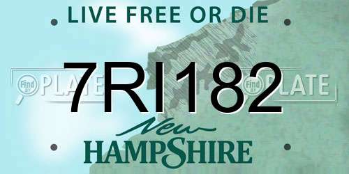 7RI182 New Hampshire License Plate