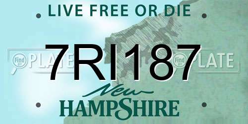 7RI187 New Hampshire License Plate