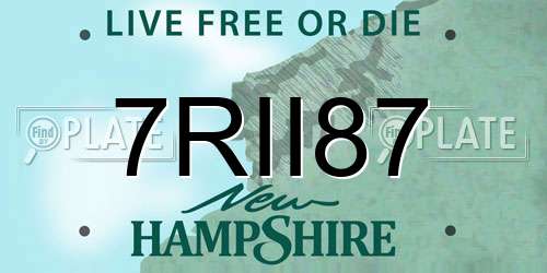 7RII87 New Hampshire License Plate